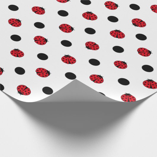 Papier Cadeau Pois rétro de Ladybugs (Coin)