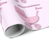 Papier Cadeau pois rose (Coin rond)