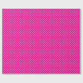 Papier Cadeau Pois rose et blanc chaud (Plat)