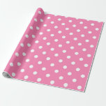 Papier Cadeau Pois rose et blanc Dot Anniversaire<br><div class="desc">papier d'emballage personnalisé</div>