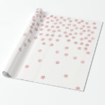 Papier Cadeau pois rose girly de confettis de parties<br><div class="desc">La conception de minimaliste,  moderne et élégante représentant les confettis roses de parties scintillantes d'or de faux pointille. Cette belle et féminine copie,  avec son effet simple pourtant renversant,  est parfaite pour les jeunes femmes contemporaines. Impressionnez avec le cadeau ou juste le festin unique et élégant vous-même.</div>
