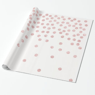 Papier Cadeau pois rose girly de confettis de parties