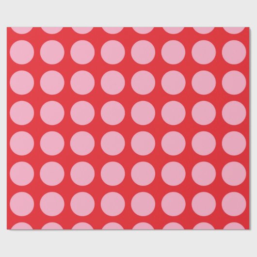 Papier Cadeau Pois rose rouge (Plat)