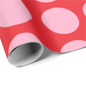 Papier Cadeau Pois rose rouge (Coin rond)