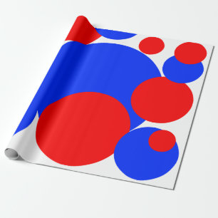 Papier Cadeau Pois rouge, blanc et bleu