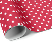 Papier Cadeau Pois rouge et blanc (Coin rond)