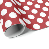 Papier Cadeau Pois rouges, Motif à points polka, points, pointil (Coin rond)