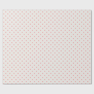Papier Cadeau Pois rouges rétro classique sur crème