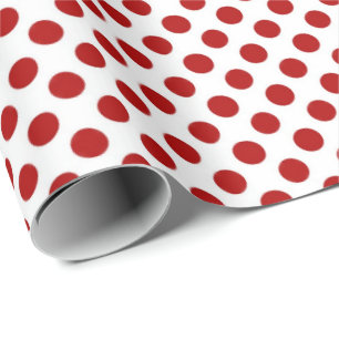 Papier Cadeau pois rouges sur blanc