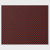 Papier Cadeau pois rouges sur noir (Plat)