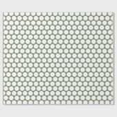 Papier Cadeau Pois Sage vert et blanc (Plat)