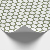 Papier Cadeau Pois Sage vert et blanc (Coin)
