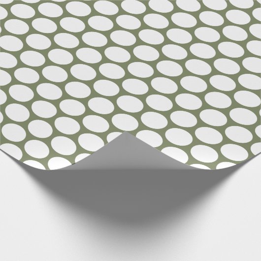 Papier Cadeau Pois Sage vert et blanc (Coin)