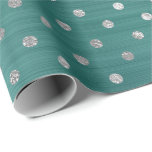 Papier Cadeau Pois Silver Aqua Turquoise Tropical Metallical VIP<br><div class="desc">Minimalisme et élégance Glam et papier d'enveloppement chic et délicat</div>