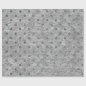 Papier Cadeau Pois velours Polka Minuscule en argent Pois gris (Plat)