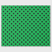 Papier Cadeau Pois vert et noir (Plat)