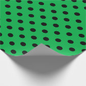 Papier Cadeau Pois vert et noir (Coin)