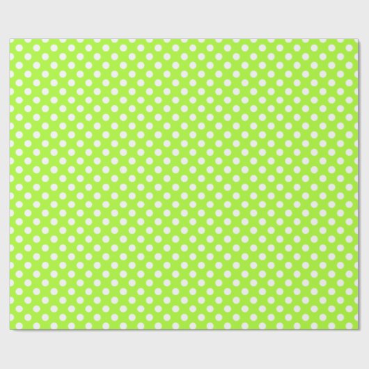 Papier Cadeau pois vert-jaune (Plat)