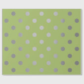 Papier Cadeau Pois vert vert vert vert vert pois gris argenté (Plat)