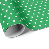 Papier Cadeau Pois Verts (Coin rond)