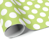 Papier Cadeau Pois verts, Motif à points Polka, points, pointill (Coin rond)