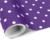 Papier Cadeau Pois violets et blancs (Coin rond)