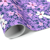 Papier Cadeau Poison | Oleander rose et violet (Coin rond)