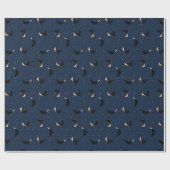 Papier Cadeau Poisson à raies marines tachetées en bleu profond (Plat)