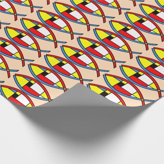 Papier Cadeau Poisson Abstrait (Coin)