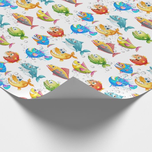 Papier Cadeau Poisson Amusant En Bulles (Coin)