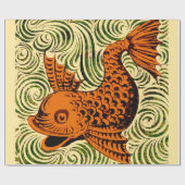 Papier Cadeau Poisson Antique Carrelage Ancien art (Plat)