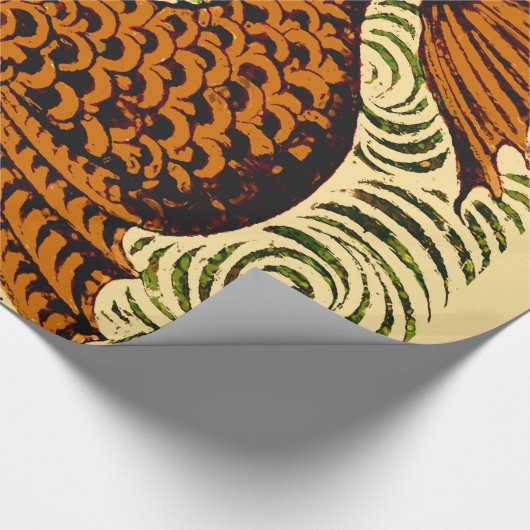 Papier Cadeau Poisson Antique Carrelage Ancien art (Coin)