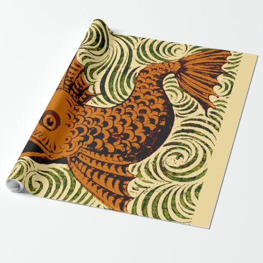 Papier Cadeau Poisson Antique Carrelage Ancien art (Déroulé)