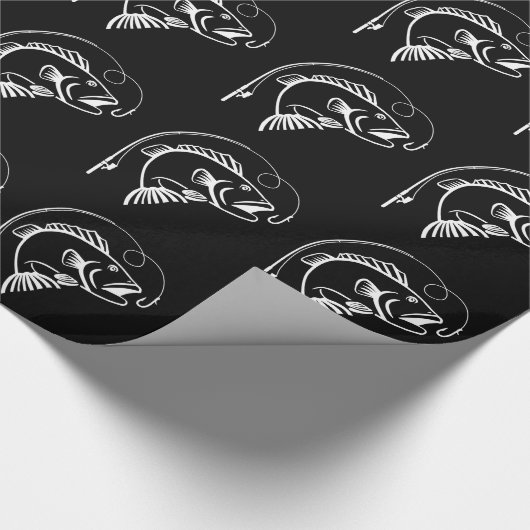 Papier Cadeau Poisson avec canne à pêche (Coin)