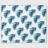 Papier Cadeau Poisson Bêta Bleu (Plat)