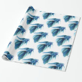 Papier Cadeau Poisson Bêta Bleu (Déroulé)