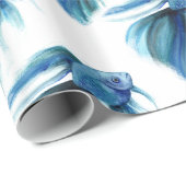 Papier Cadeau Poisson Bêta Bleu (Coin rond)