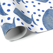 Papier Cadeau Poisson bleu (Coin rond)