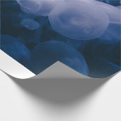 PAPIER CADEAU POISSON BLEU ET BLANC DANS L'EAU (Coin)