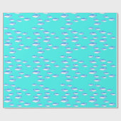 Papier Cadeau Poisson bleu turquoise (Plat)