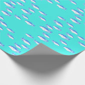 Papier Cadeau Poisson bleu turquoise (Coin)