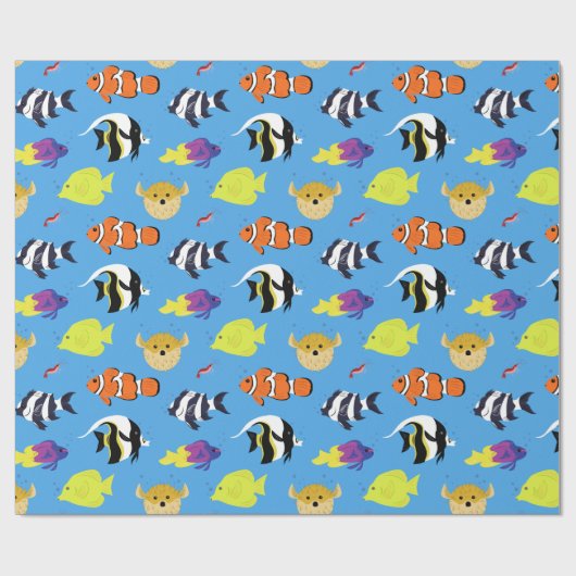Papier Cadeau Poisson clown et amis (Plat)
