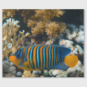 Papier Cadeau Poisson coloré mignon (Plat)