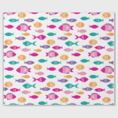 Papier Cadeau Poisson coloré sous la mer (Plat)