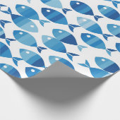 Papier Cadeau Poisson côtier prépa bleu et blanc (Coin)