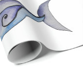 Papier Cadeau Poisson d'aquarelle coloré (Coin rond)