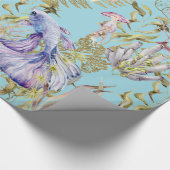 Papier Cadeau Poisson de corail sous-marin (Coin)