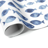 Papier Cadeau Poisson de l'océan bleu  (Coin rond)
