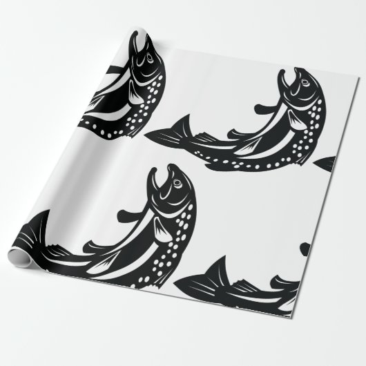 Papier Cadeau Poisson de truite (Déroulé)