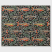 Papier Cadeau Poisson d'eau douce, Design élégant, Truite, Pêche (Plat)